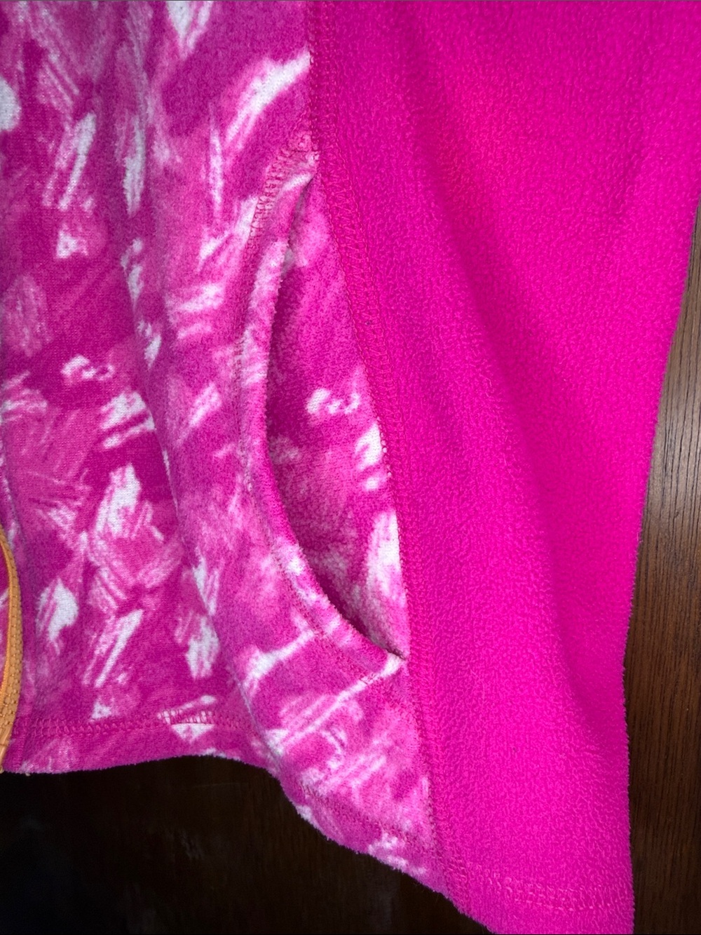 The North Face Girls' Hot Pink & Yellow Hooded Swim Rashguard - Picture 4 of 7